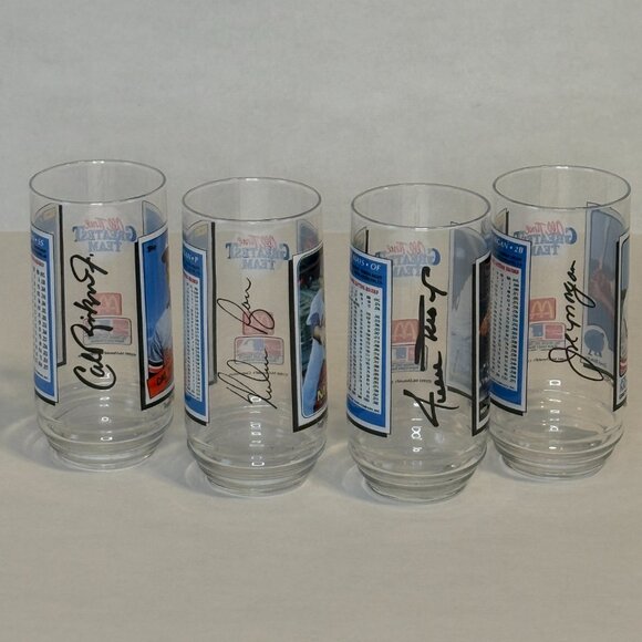 Vtg Set of 4 1993 McDonalds All Time Greatest Team MLB Baseball Card Glasses NEW - Picture 10 of 11